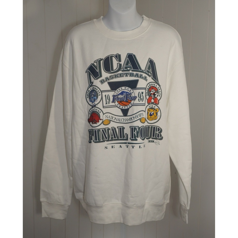Lane Seven Large White NCAA Final Four Seattle 1995 Graphic Sweatshirt